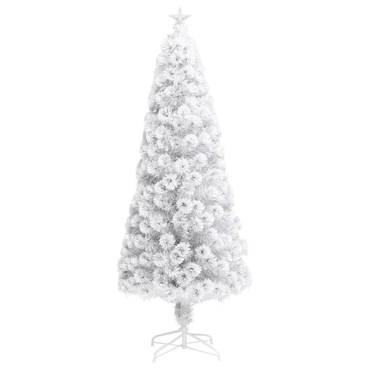 vidaXL Artificial Christmas Tree with LED White 82.7" Fiber Optic