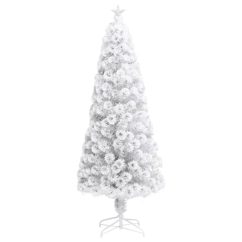vidaXL Artificial Christmas Tree with LED White 82.7" Fiber Optic