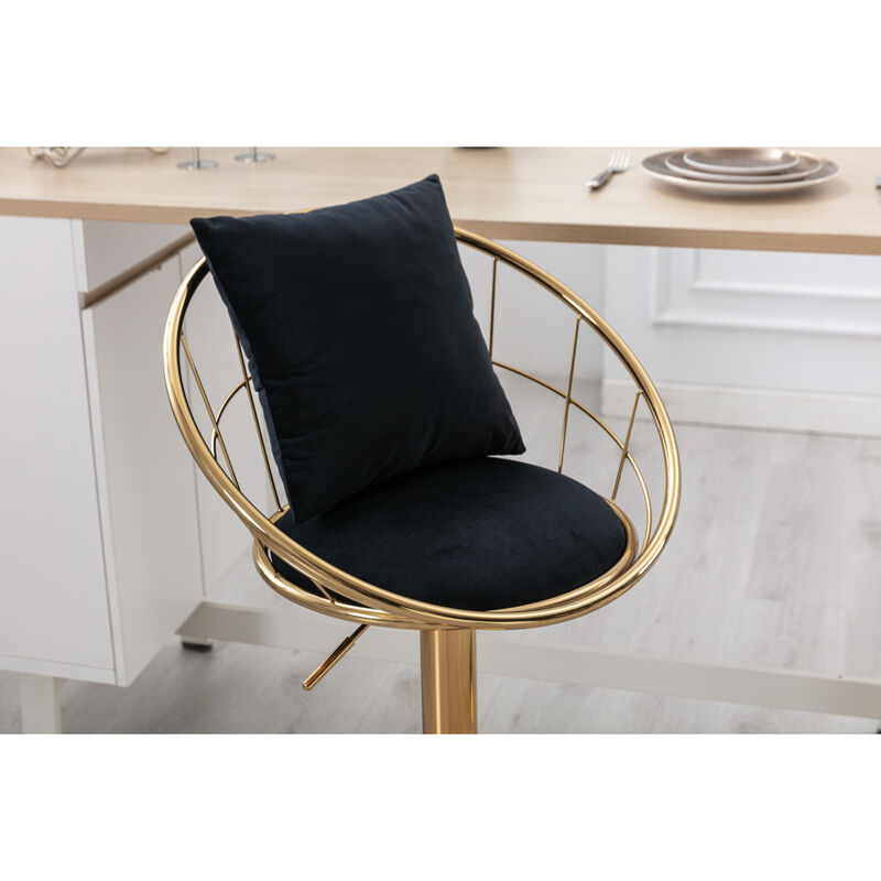 Velvet Bar Chair, Pure Plated, Unique Design, 360 Degree Height