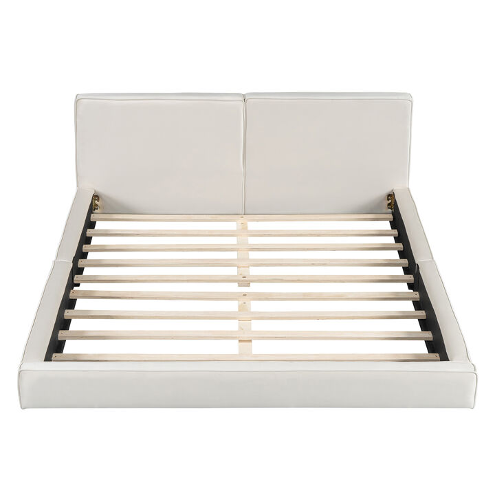 Merax Velvet Upholstered Platform Bed
