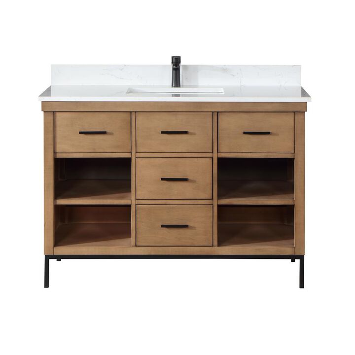 Altair 48 Single Bathroom Vanity Set in Brown Pine without Mirror