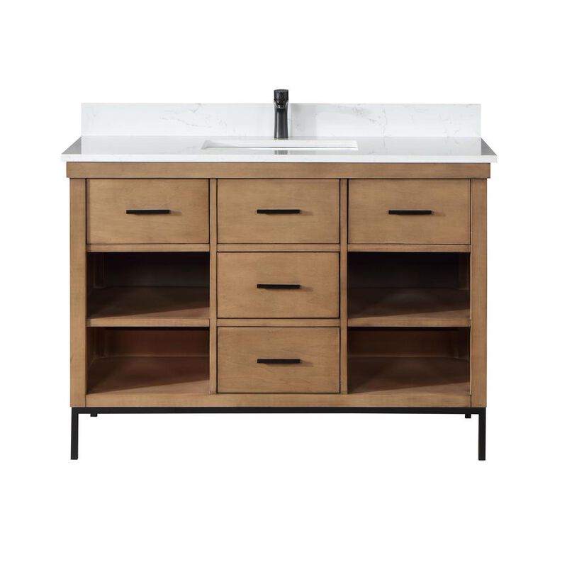 Altair 48 Single Bathroom Vanity Set in Brown Pine without Mirror
