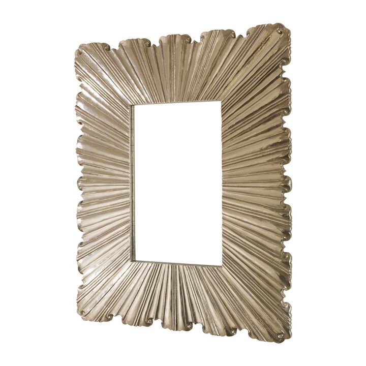 Linenfold Mirror Small Silver