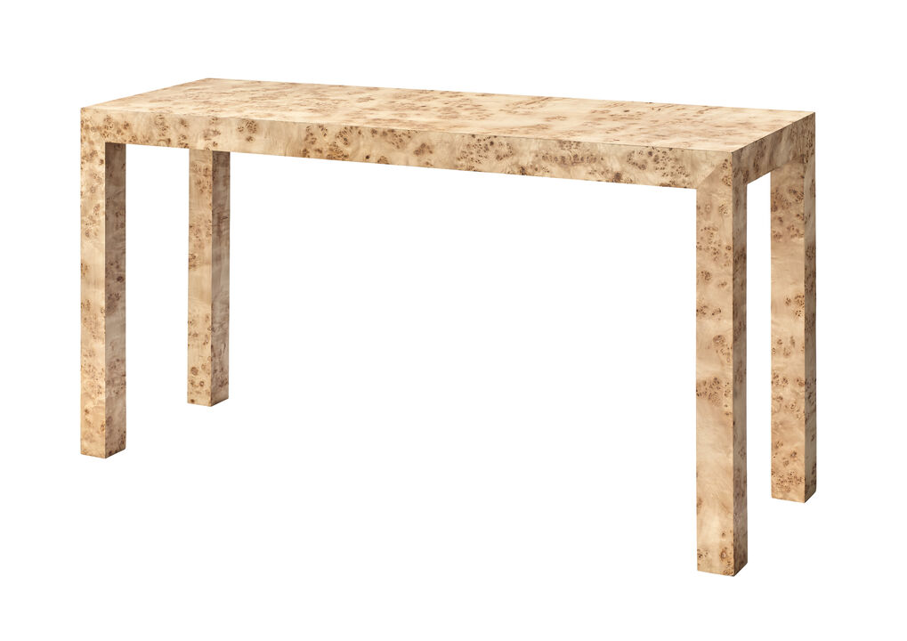 Archer Burl Wood Console, Grey