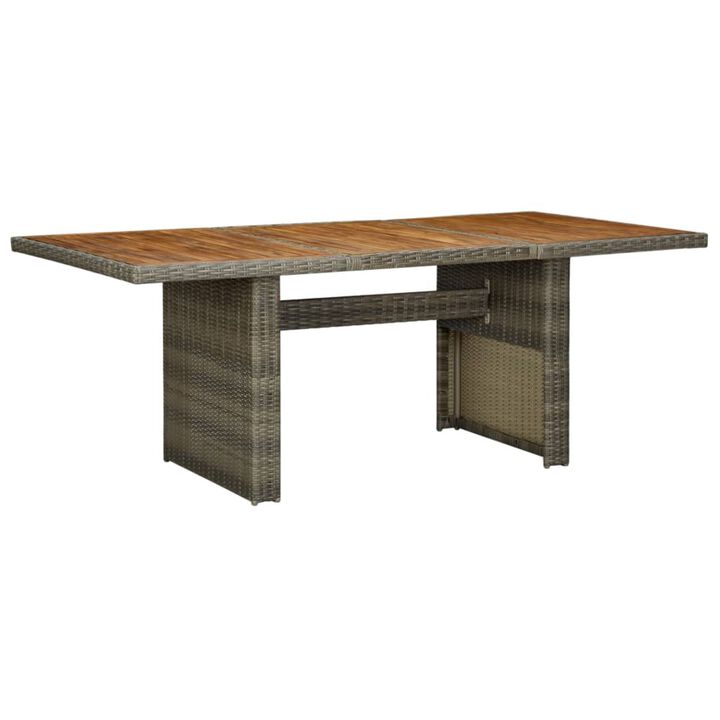 vidaXL Garden Table Brown Poly Rattan and Solid Acacia Wood