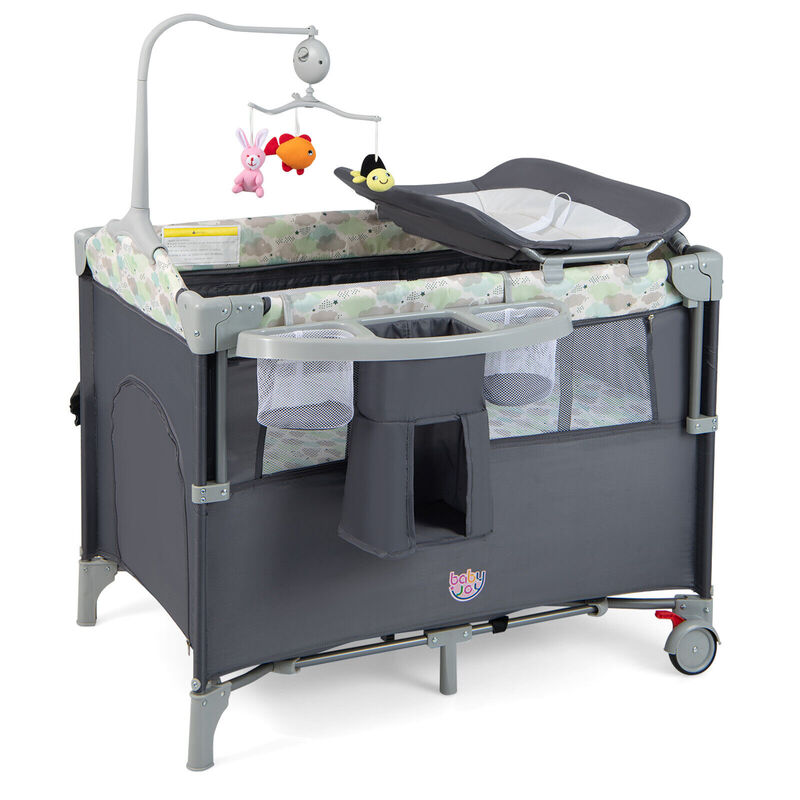 5-in-1  Portable Baby Beside Sleeper Bassinet Crib Playard with Diaper Changer