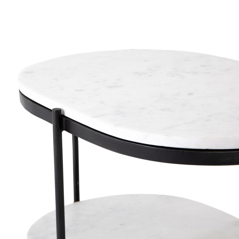 Felix Oval Nightstand in Hammered Grey