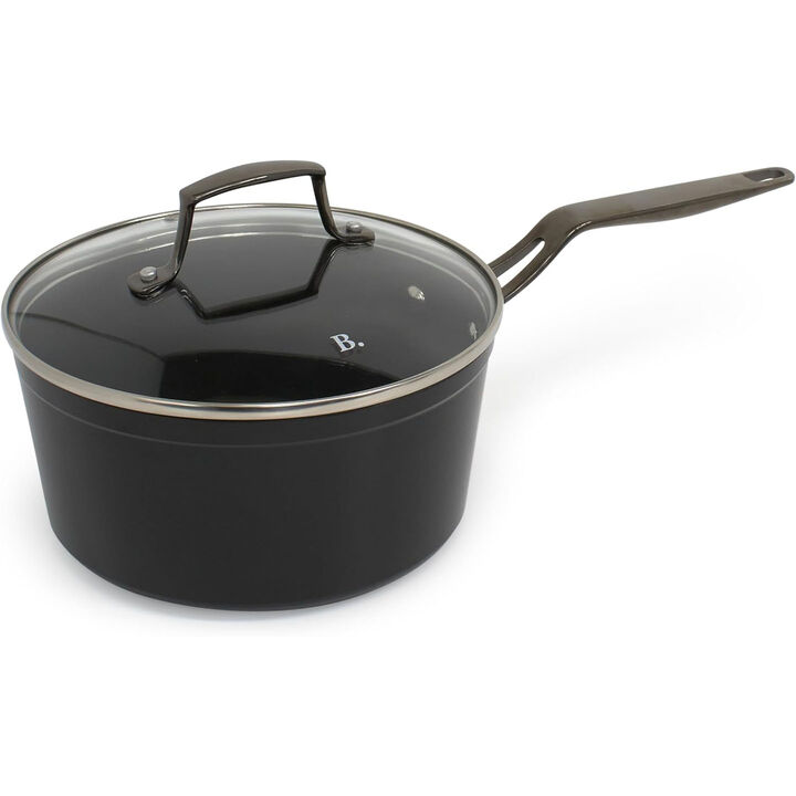 Blu. Cookware 2.7QT Nonstick Sauce Pan with Lid, Non-Toxic, Non-Stick Ceramic, PFA/PFOA-Free, Suitable for All Cooktops, Includes Cleaning Bamboo Brush