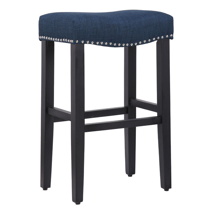 WestinTrends 29" Upholstered Backless Saddle Seat Bar Stool
