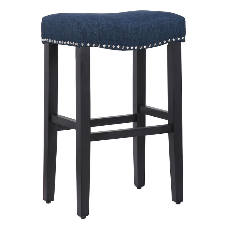 WestinTrends 29" Upholstered Saddle Seat Bar Stool (Set of 2)