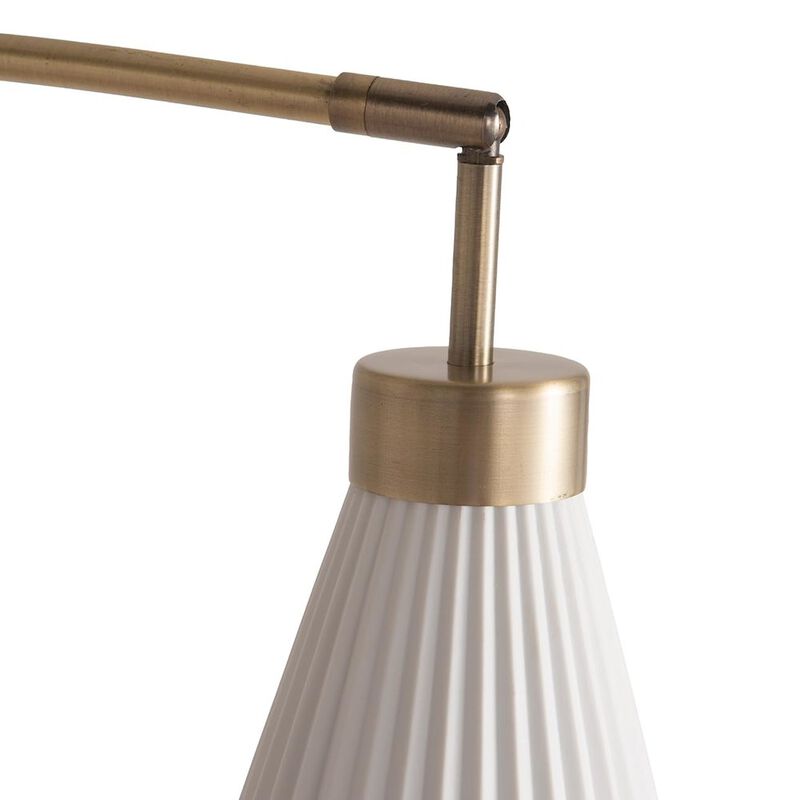 NOVA OF CALIFORNIA Concord Bone Porcelain Shade 3 Light Arc Floor Lamp - 85