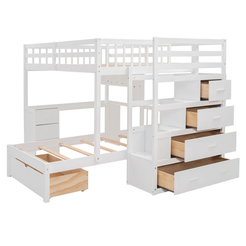 Merax Bunk Bed with Storage Staircase