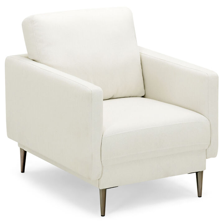Costway Modern Upholstered Accent Chair Single Sofa Armchair Living Room Funiture