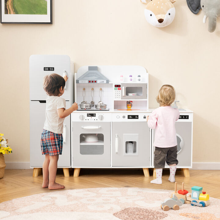 3-in-1 Kitchen Playset with Refrigerator and Washing Machine Fun Pretend Play Toy for Kids