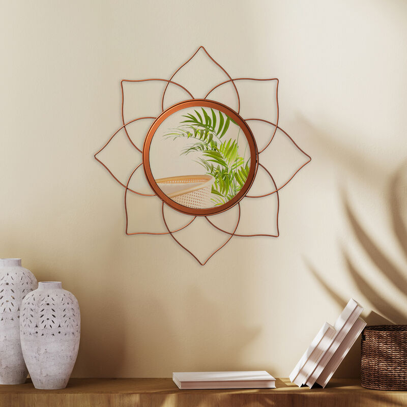 Set of 2 Circle Mirror Gold Metal Frame