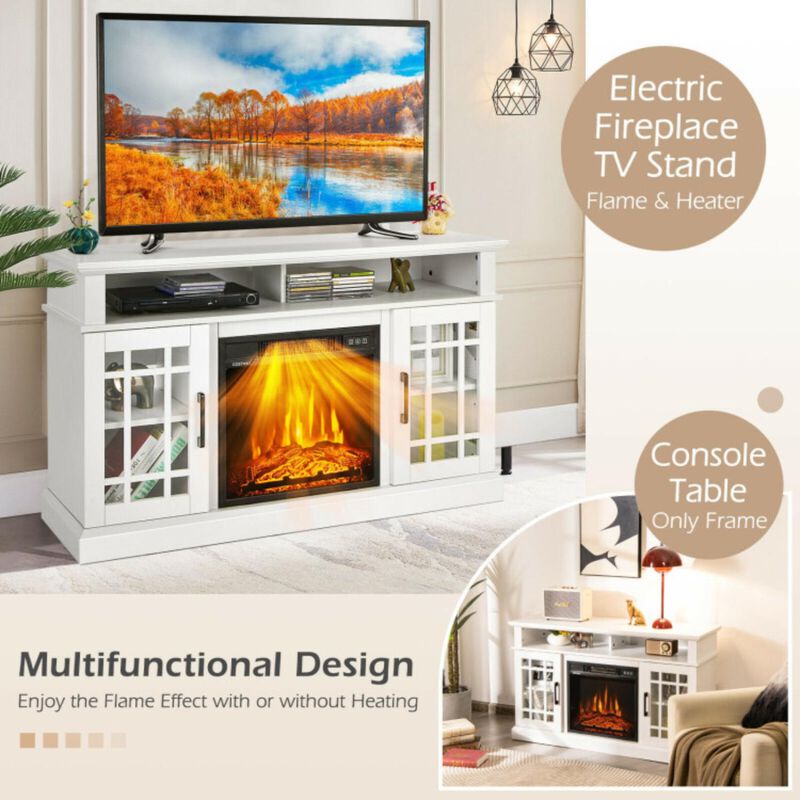 Hivvago 48 Inch Electric Fireplace TV Stand with Cabinets for TVs Up to 55 Inch