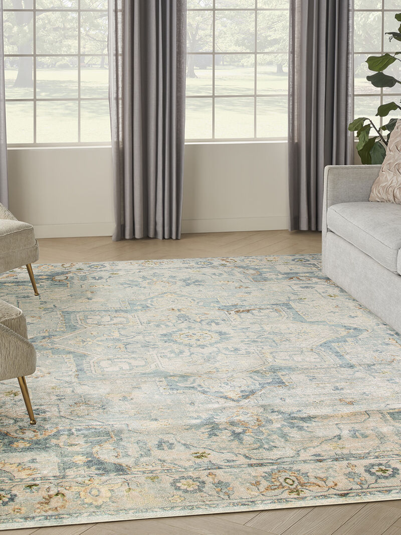 Astra Machine Washable ASW12 Light Blue 7'10" x 10' Rug