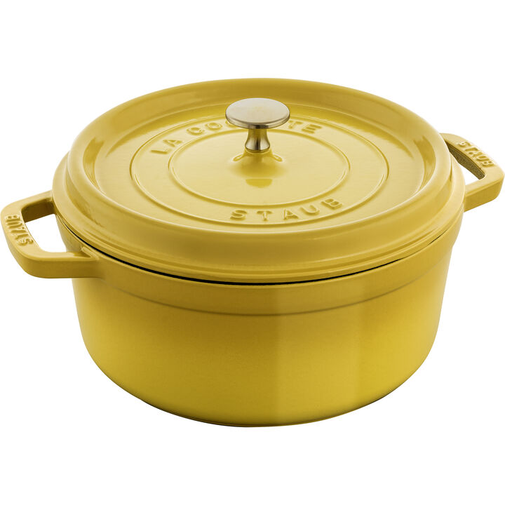 Staub Cast Iron Round Cocotte, Dutch Oven, 4-quart, serves 3-4, Made in France, White Staub Cast Iron Round Cocotte, Dutch Oven, 4-quart, serves 3-4, Made in France, White