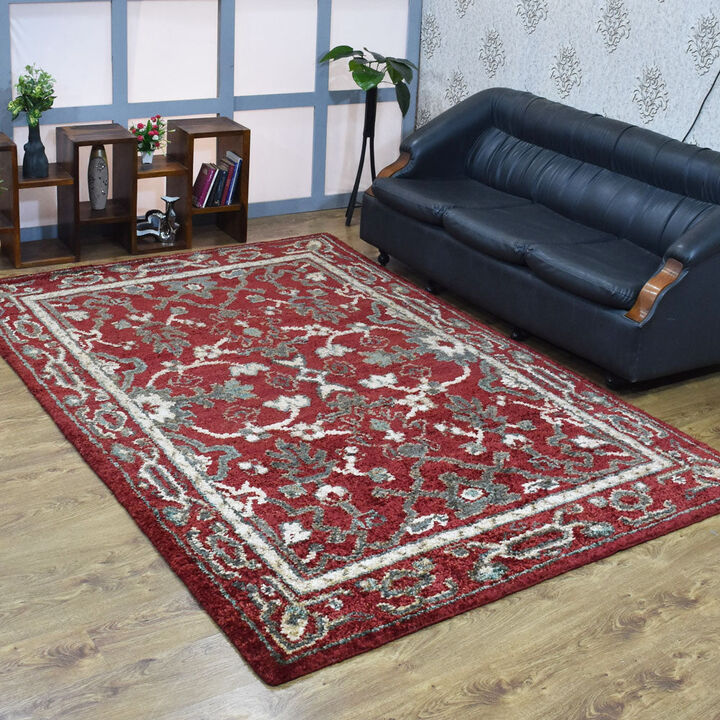 HAND KNOTTED JUTE ECO-FRIENDLY Oriental AREA RUGS  - 3'x5', Rectangle Shape, Red Color, Oriental, High Pile, Natural Fiber, Outdoor Indoor Handmade Area Rugs for Living Room, Bed Room (J00011)
