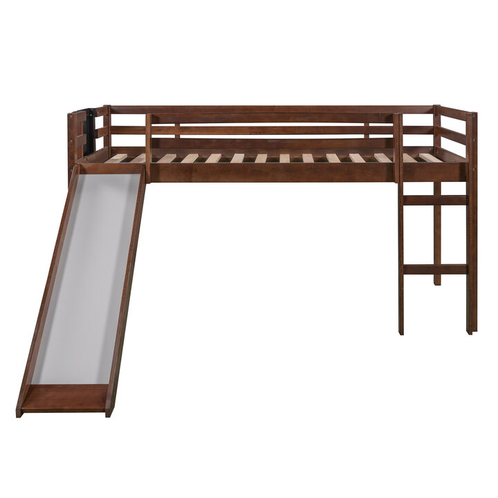 Merax Loft Bed Wood Bed with Slide