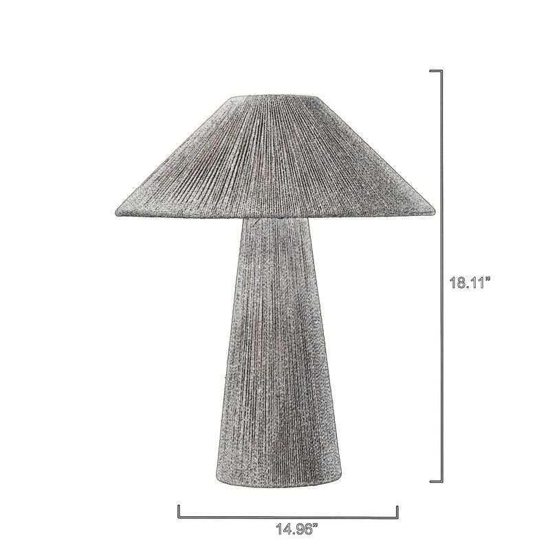 Liya 18 Inch Table Lamp, Cone Shade, Tapered Base, Off White Texture Finish - Benzara