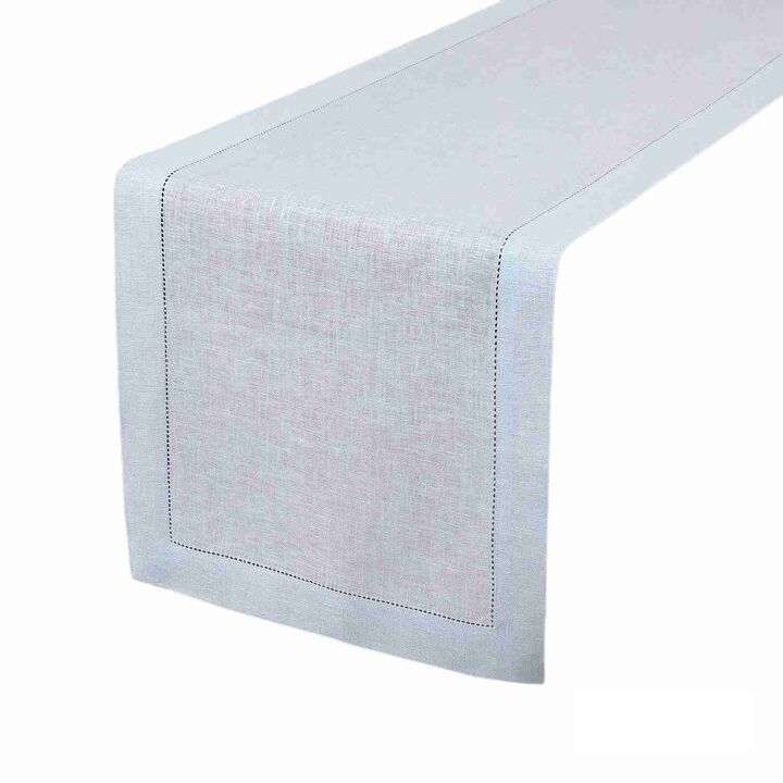 Solino Home 100% Pure Linen Table Runner | Classic Hemstitch for Thanksgiving, Christmas