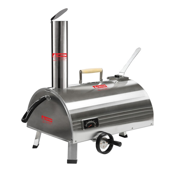 Streamdale 12" Stainless Rotatable Pizza Oven with Thermometer & Bag
