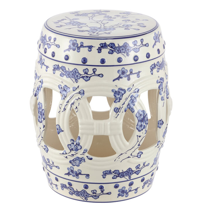 Lucky Coins Chinese Ceramic Drum Garden Stool