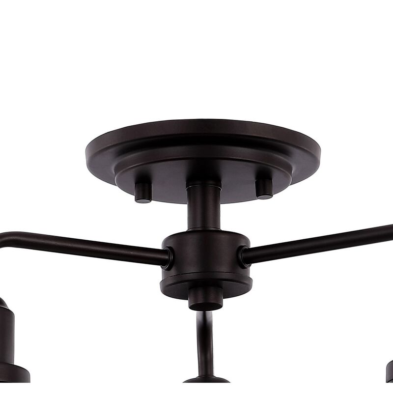 Calvin 3-Light Iron Industrial LED Semi Flush Mount
