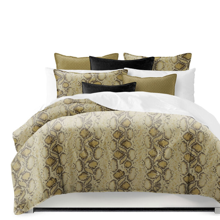 6ix Tailors Fine Linens Serpentine Gold Coverlet Set