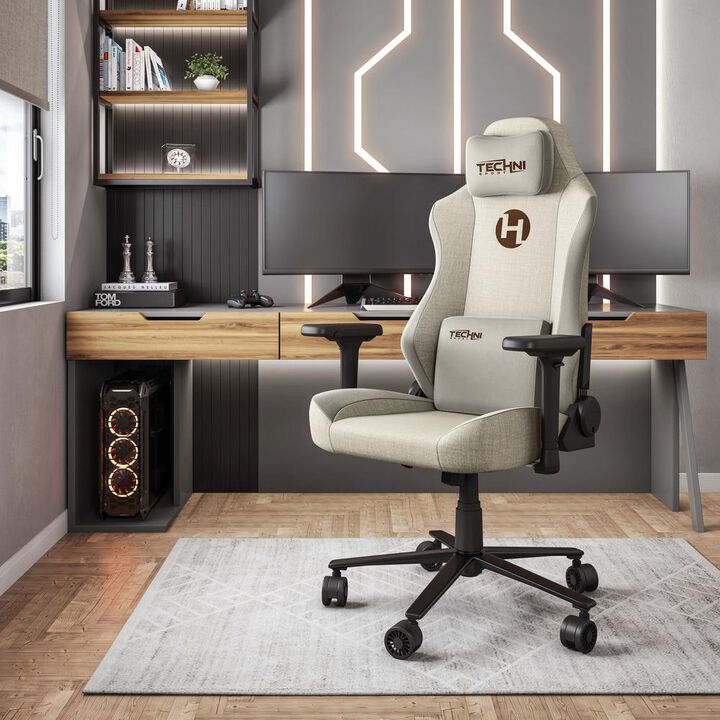 Techni Sport Fabric Gaming Chair - Beige