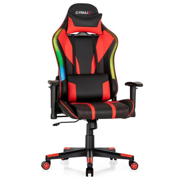 Hivvago Gaming Chair Adjustable Swivel Computer Chair with Dynamic LED Lights