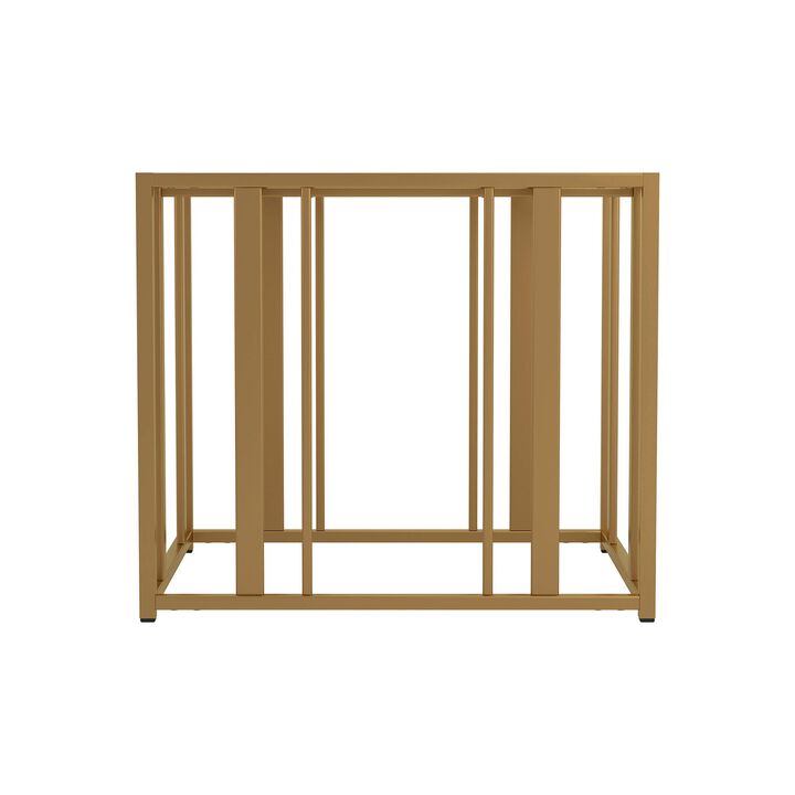 Coaster Furniture End Table Matte Brass and Clear 723607