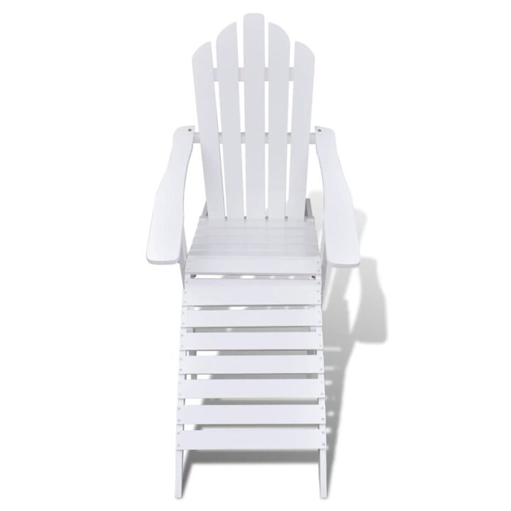 vidaXL Garden Chair with Ottoman Wood White