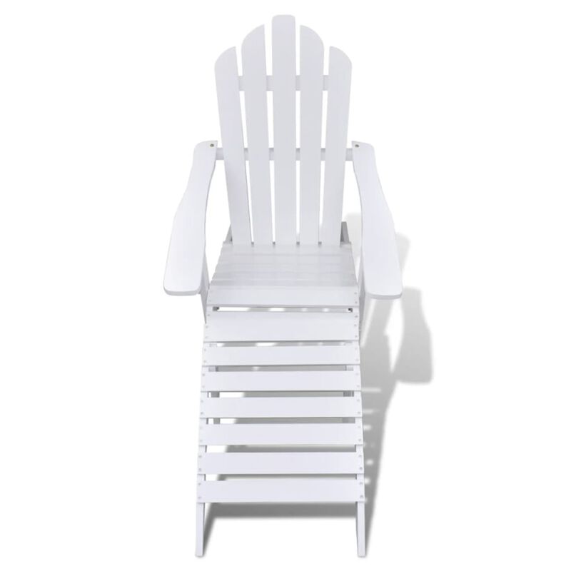vidaXL Garden Chair with Ottoman Wood White