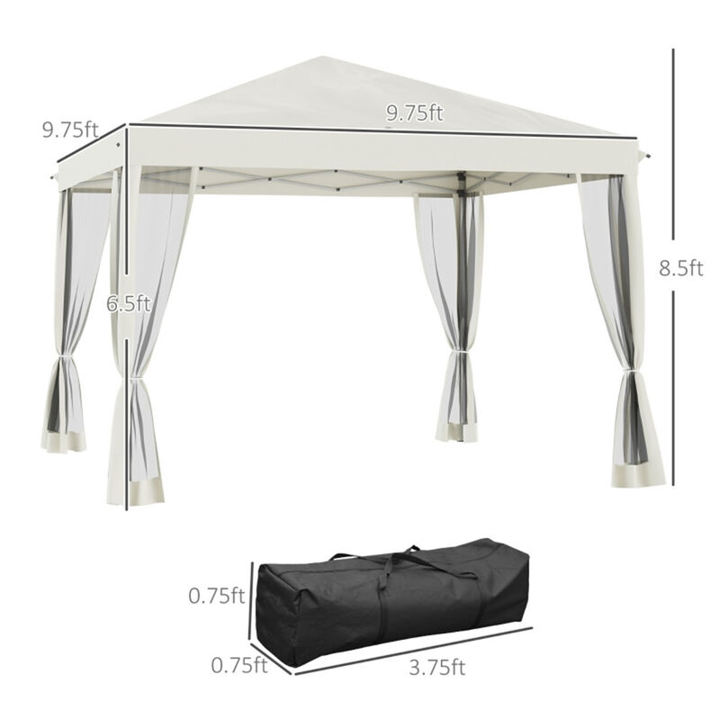 Instant Pop Up Canopy Tent with Mesh Netting Height Adjustable and Portable