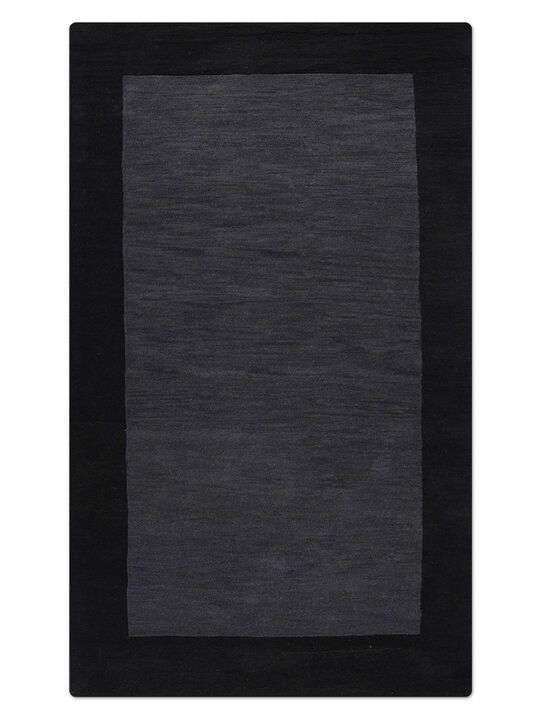 RUGSOTIC CARPETS HAND TUFTED WOOL ECO-FRIENDLY AREA RUGS  - 4'x6', Rectangle Shape, Charcoal & Black, Contemporary Modern Design, High Pile Handmade Area Rugs for Living Room, Bed Room (K00201)