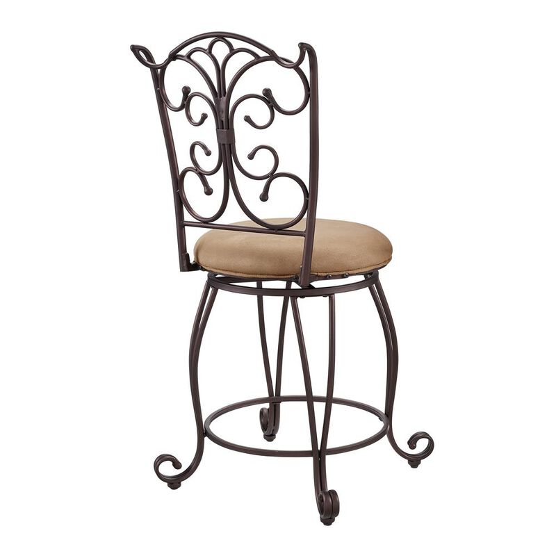 Linon Gathered Back Counter Stool 24