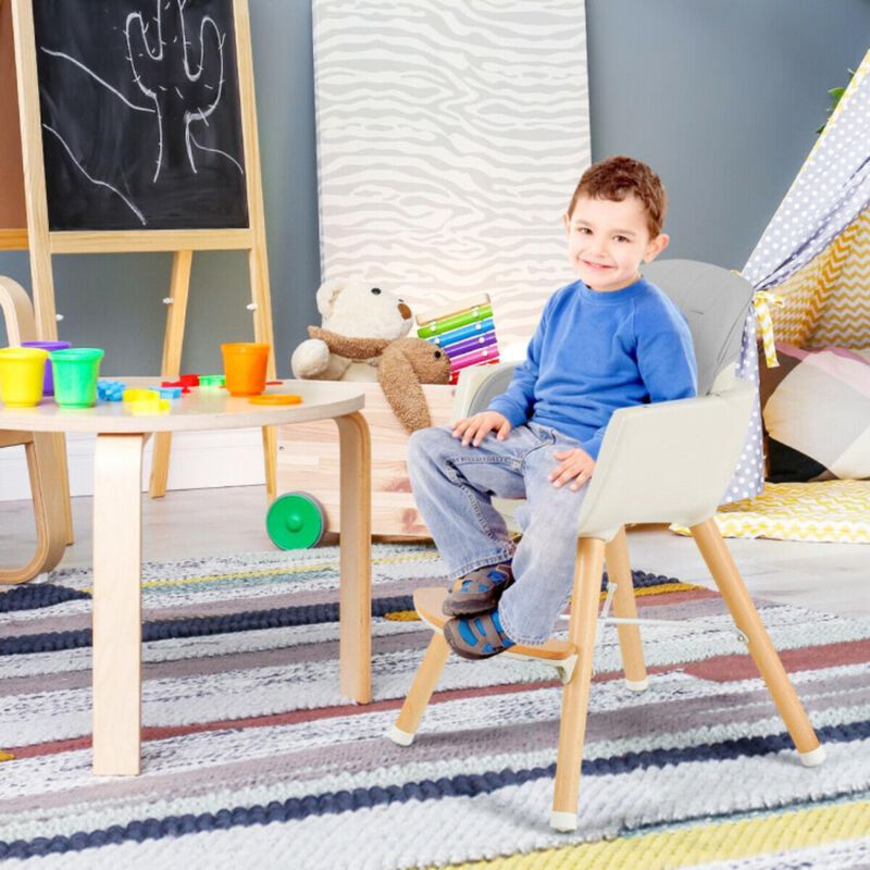 Hivvago 3-in-1 Convertible Wooden High Chair with Cushion