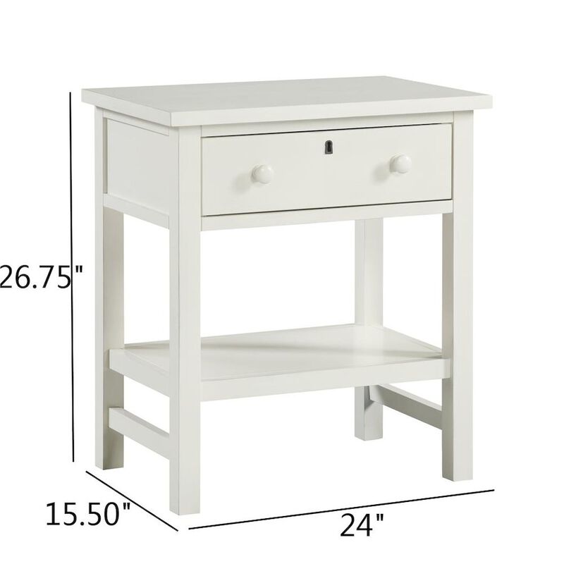 Comfort Pointe Franklen 1-drawer Storage Nightstand - Antique White