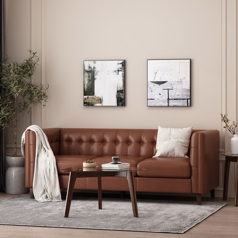 Merax 3-seat PU Sofa with Tufted Back