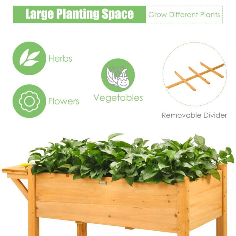 Hivvago Elevated Planter Box Kit with 8 Grids and Folding Tabletop