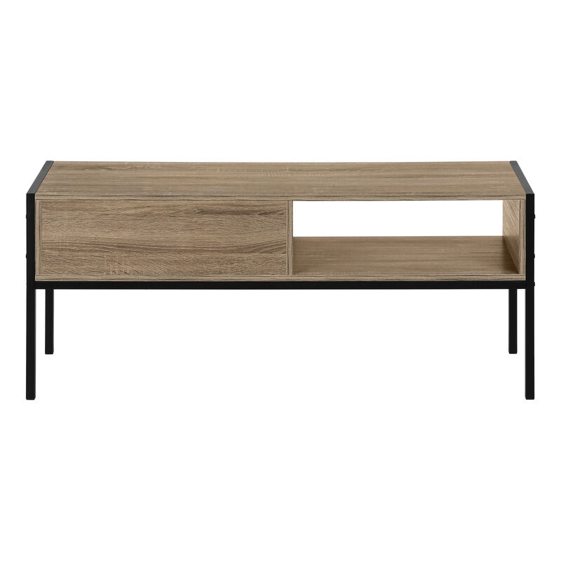 Monarch Specialties I 2876 Tv Stand, 48 Inch, Console, Media Entertainment Center, Storage Drawer, Living Room, Bedroom, Laminate, Metal, Brown, Black, Contemporary, Modern