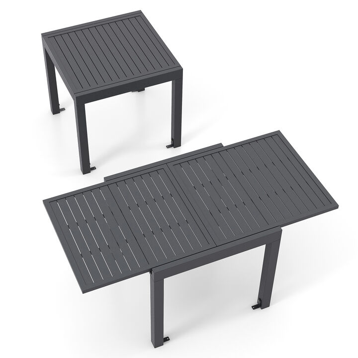 Expandable Patio Dining Table for 4-6 People – Outdoor Dining Table with Adjustable Size