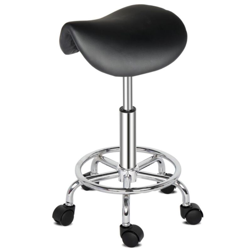 Saddle Stool Swivel Bar Stool with Unique Ha Ha Feet Design for Kitchen & Bar