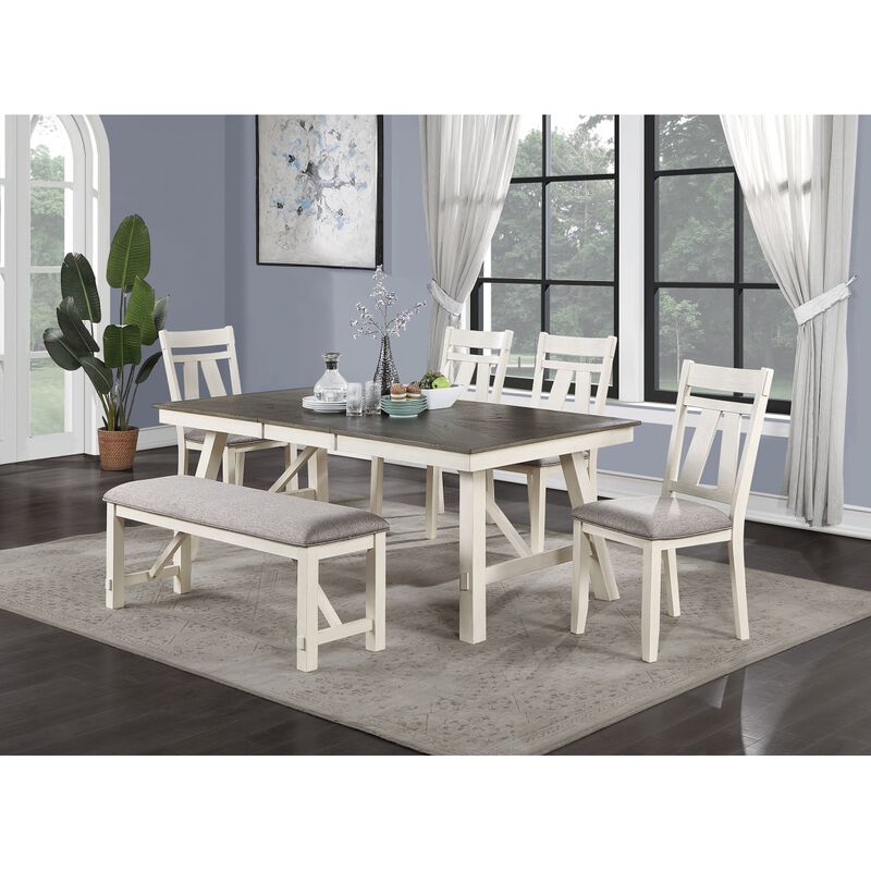 Dining Room Furniture Set Of 2 Chairs Fabric Cushion Seat Clean Lines Side Chairs