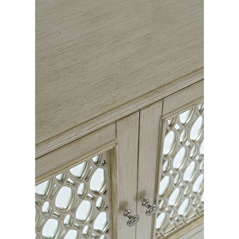 Jofran Isabella 38 Luxury Mirrored Accent Storage Cabinet