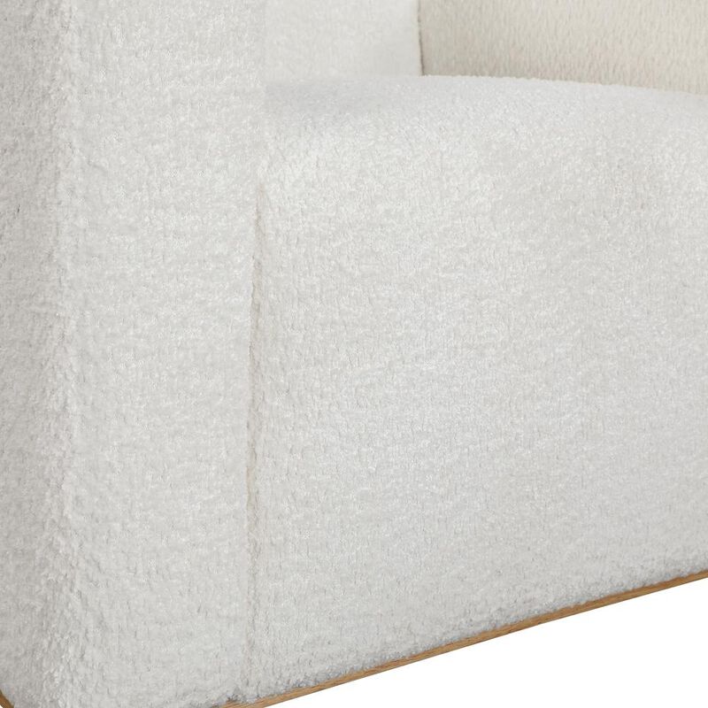 Comfort Pointe Maizie White Boucle Fabric Arm Chair