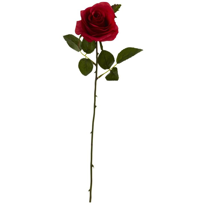 Nearly Natural 18-in Rose Artificial Flower (Set of 24)