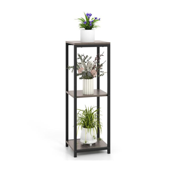 Hivvago 3-Tier Tall Metal Plant Stand Corner Plant Holder with Anti-tipping Device